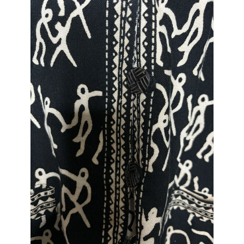 VTG Sam Hilu Art to Wear Jacket Reversible Tribal Button Up Women’s Size L/XL